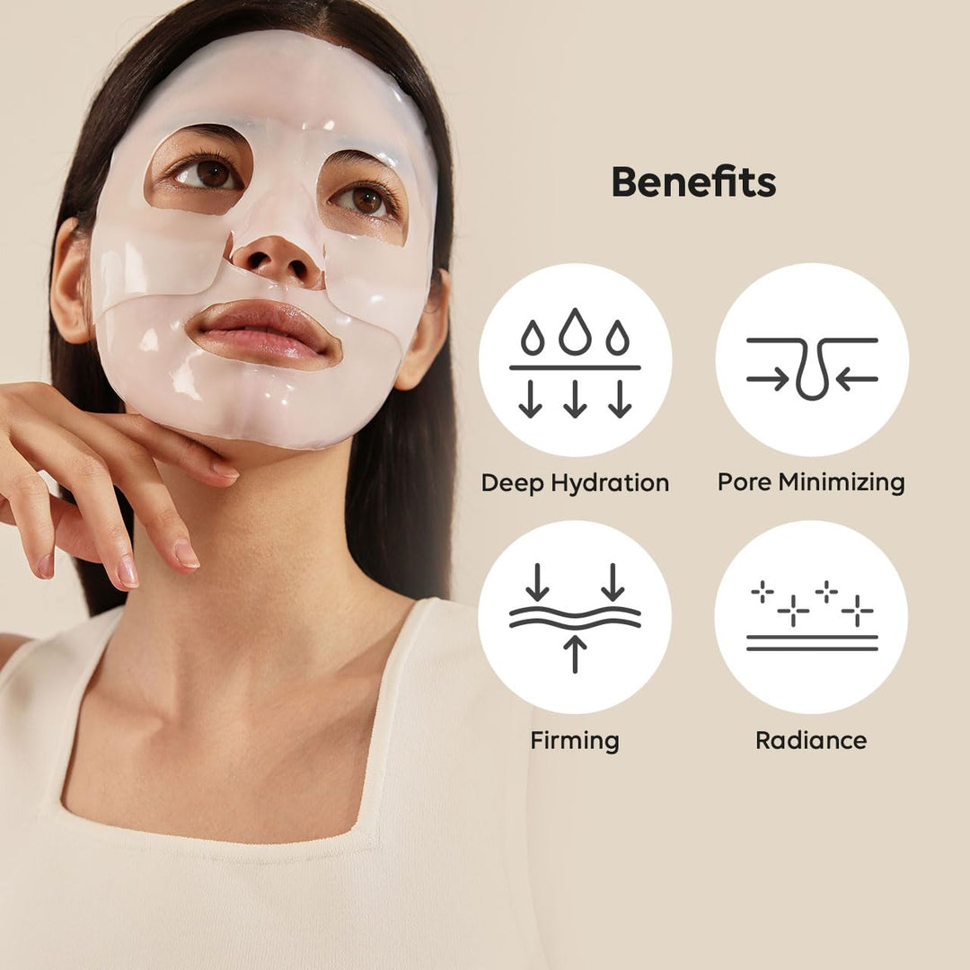 BIODANCE Bio-Collagen Real Deep Mask, Hydrating Overnight Hydrogel Mask, Pore Minimizing, Elasticity Improvement, 34g x4ea